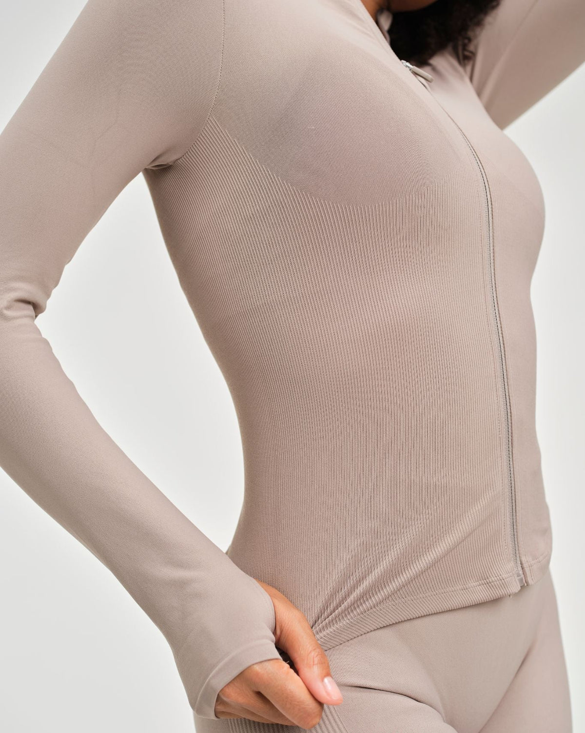 Elevate™ Compression Long Sleeve Jacket | Latte