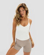 Elevate™ Sculpting Seamless Cross Back Top | Cream