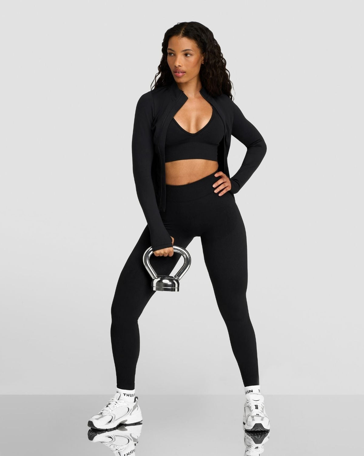 Elevate™ Compression Long Sleeve Jacket | Night Black