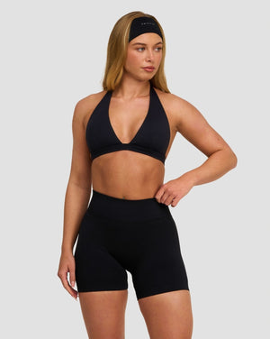 Elevate™ Sculpting Seamless V-Neck Halter Bra | Night Black