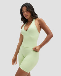 Elevate™ Sculpting Seamless Halterneck Top | Pistachio Green