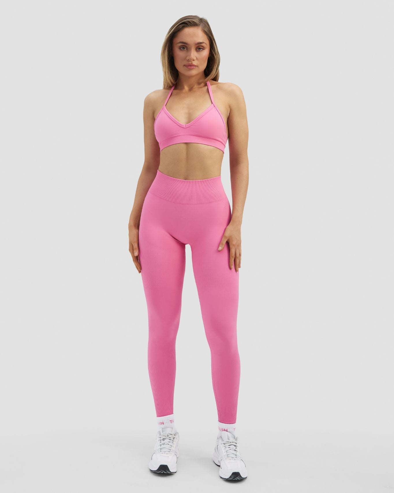 High Waist Scrunch Butt Leggings - Bubble Pink | Thrivin