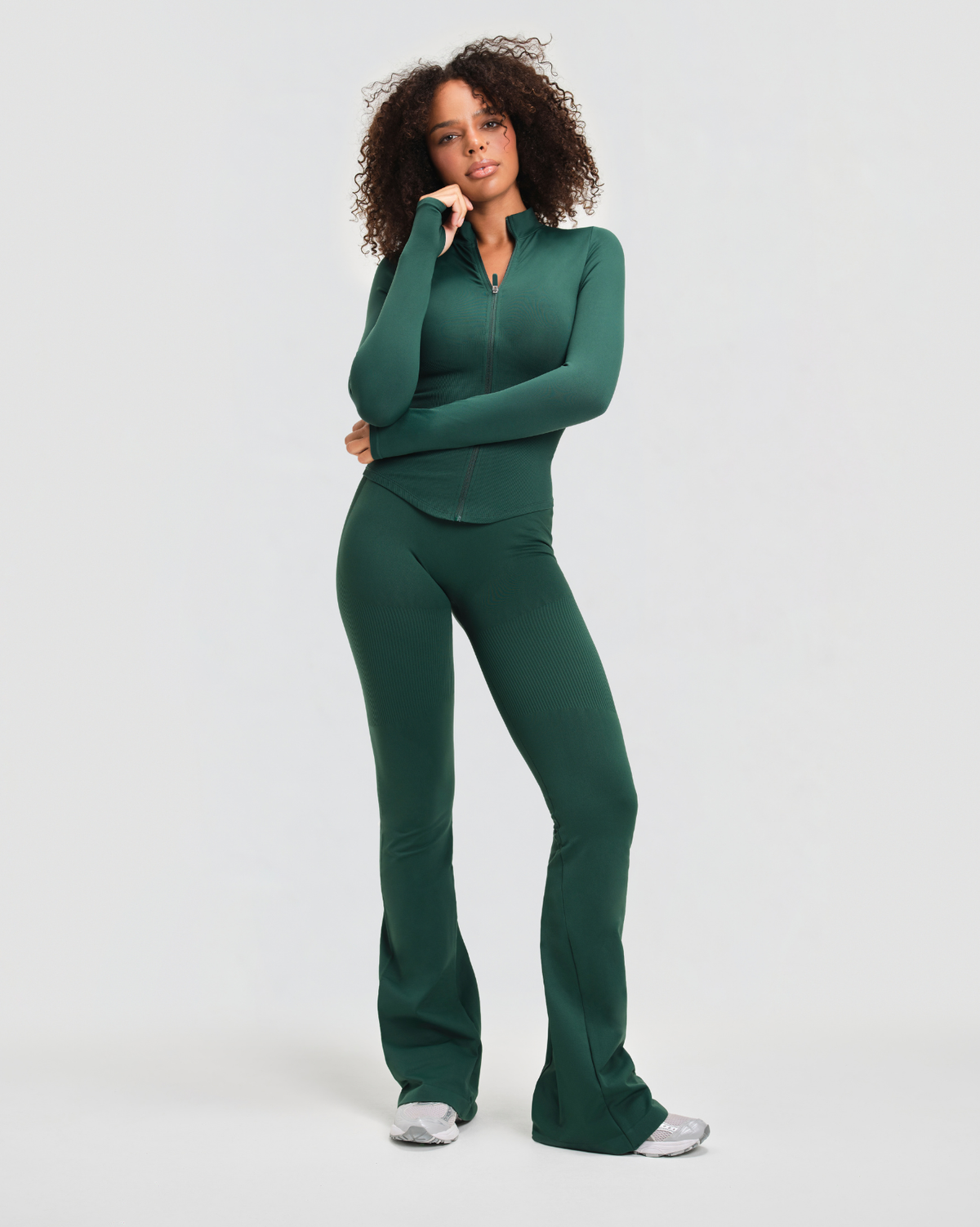 Elevate™ Compression Long Sleeve Jacket | Pine Green