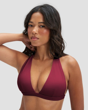 Elevate™ Sculpting Seamless V-Neck Halter Bra | Cherry Berry