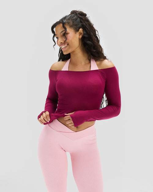 The Essential Collection Boat Neck Top | Cherry Berry