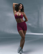 Elevate™ Sculpting Mid Waist Scrunch Shorter Shorts | Cherry Berry