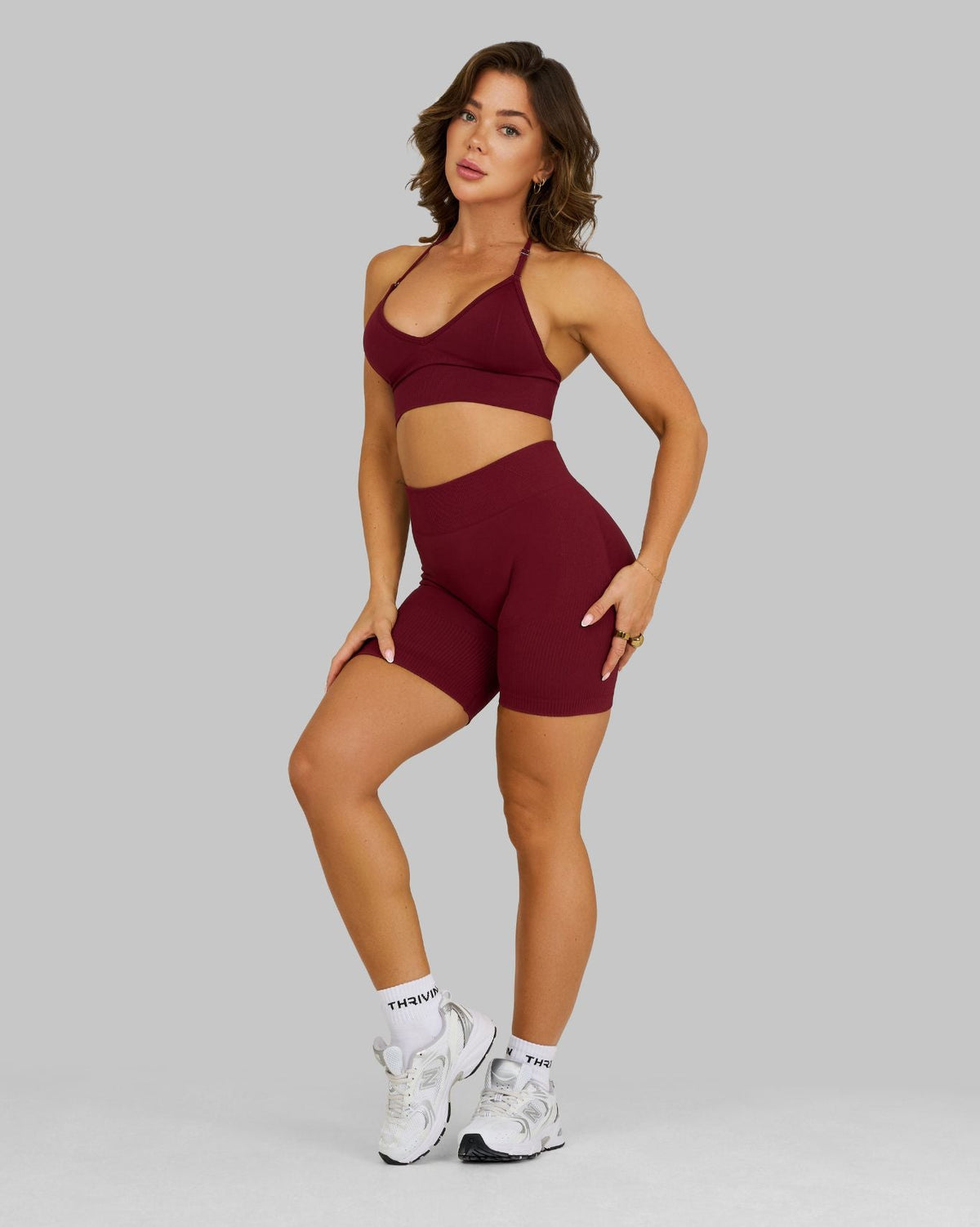 Elevate™ Sculpting Mid Waist Scrunch Shorts | Fine Wine