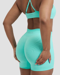 Elevate™ Sculpting Mid Waist Scrunch Shorter Shorts | Clear Tides