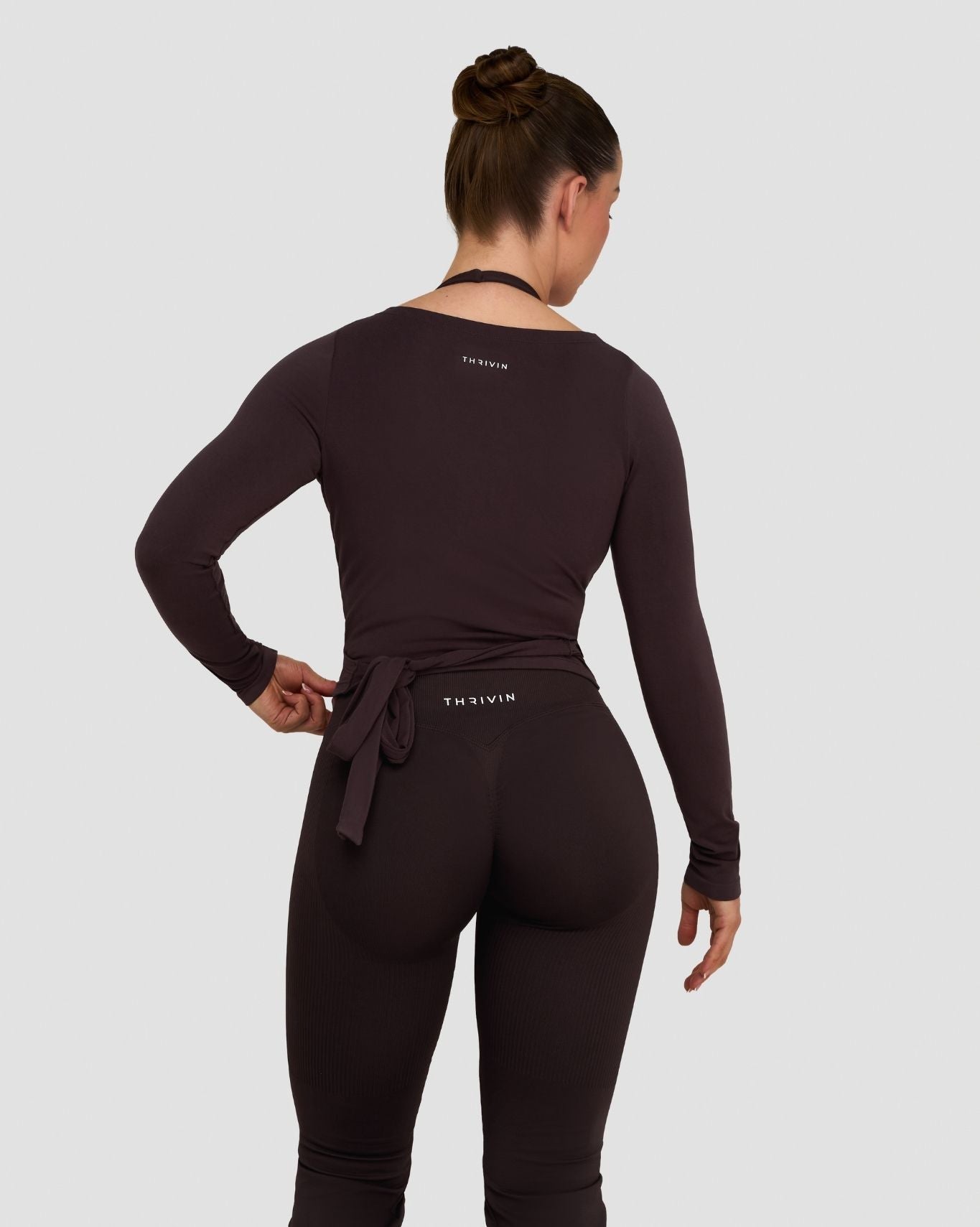 The Essential Collection Wrap Top | Coffee
