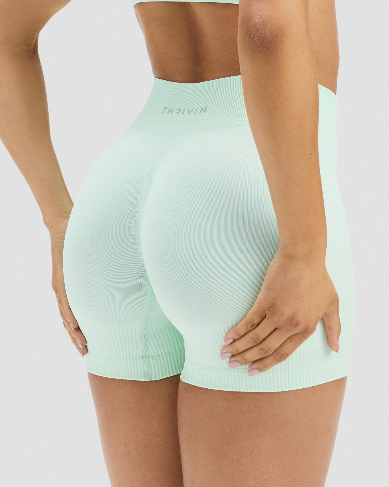 Elevate™ Sculpting Mid Waist Scrunch Shorter Shorts | Mint Julep