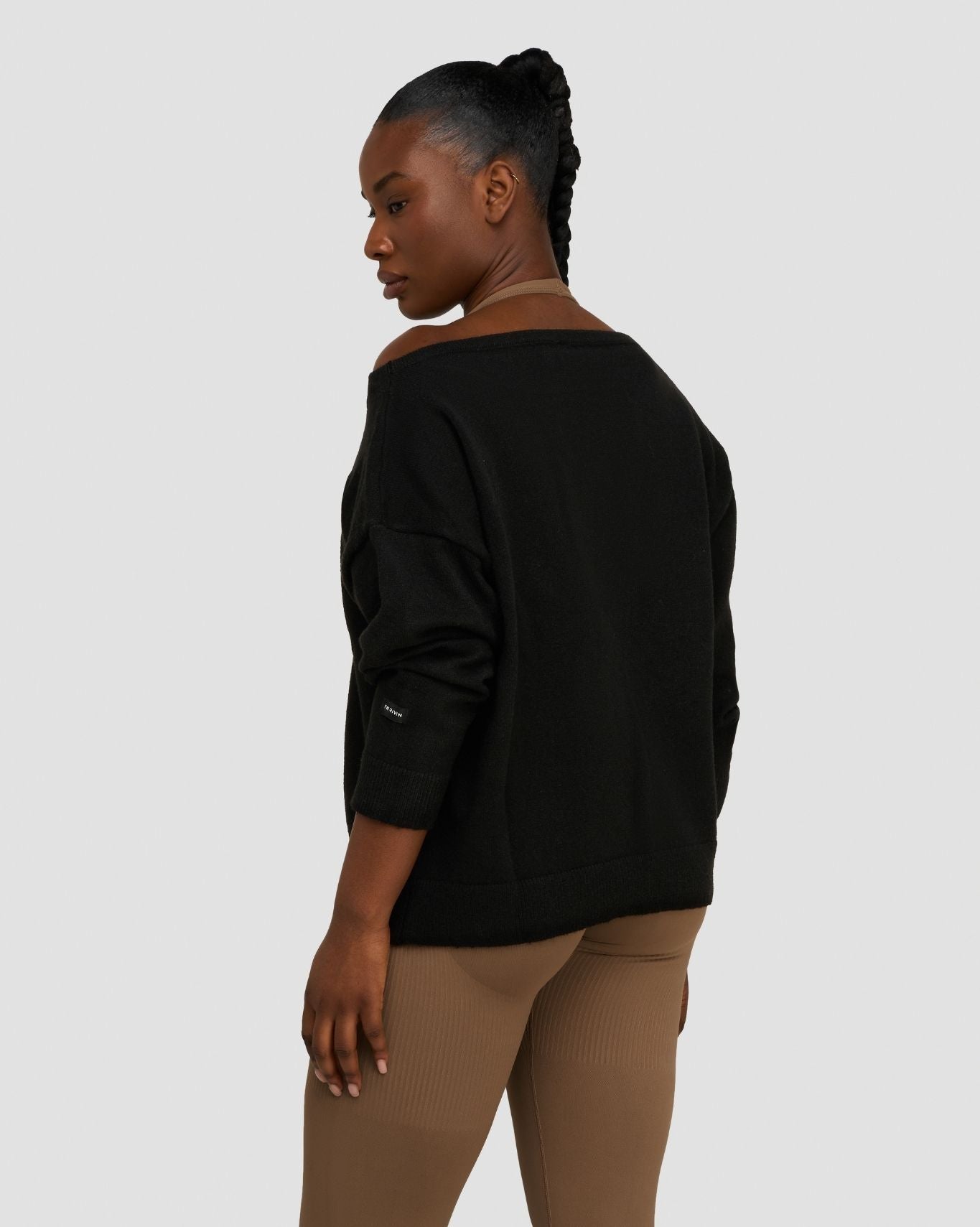 The Essential Collection Off The Shoulder Wool Blend Sweater | Night Black