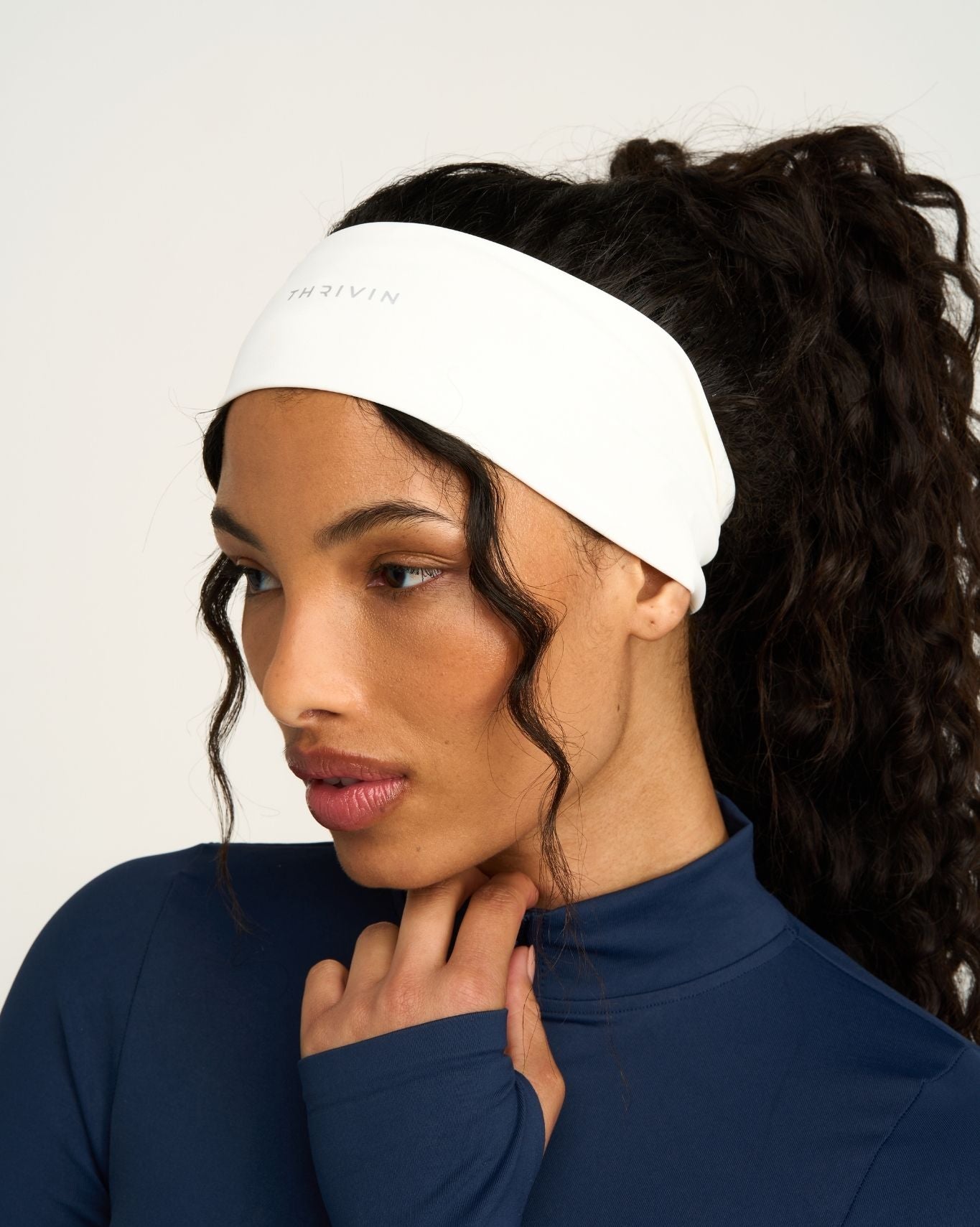 The Essential Collection Chrome Logo Headband | Cream