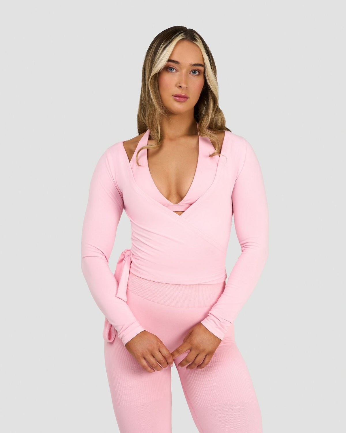 The Essential Collection Wrap Top | Cotton Pink
