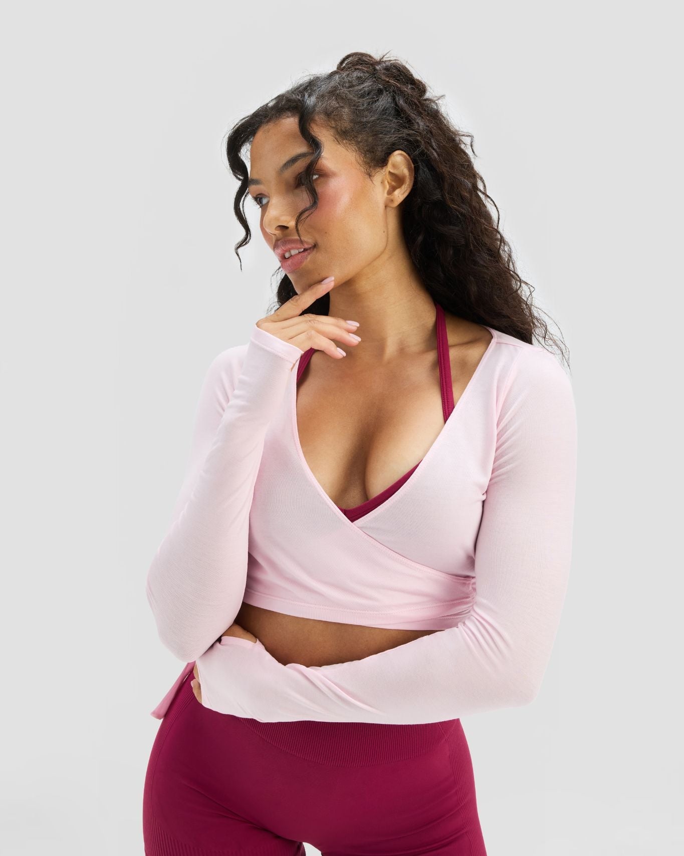 The Essential Collection Sheer Crop Wrap | Cherry Blossom