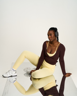 The Essential Collection Wrap Top | Coffee