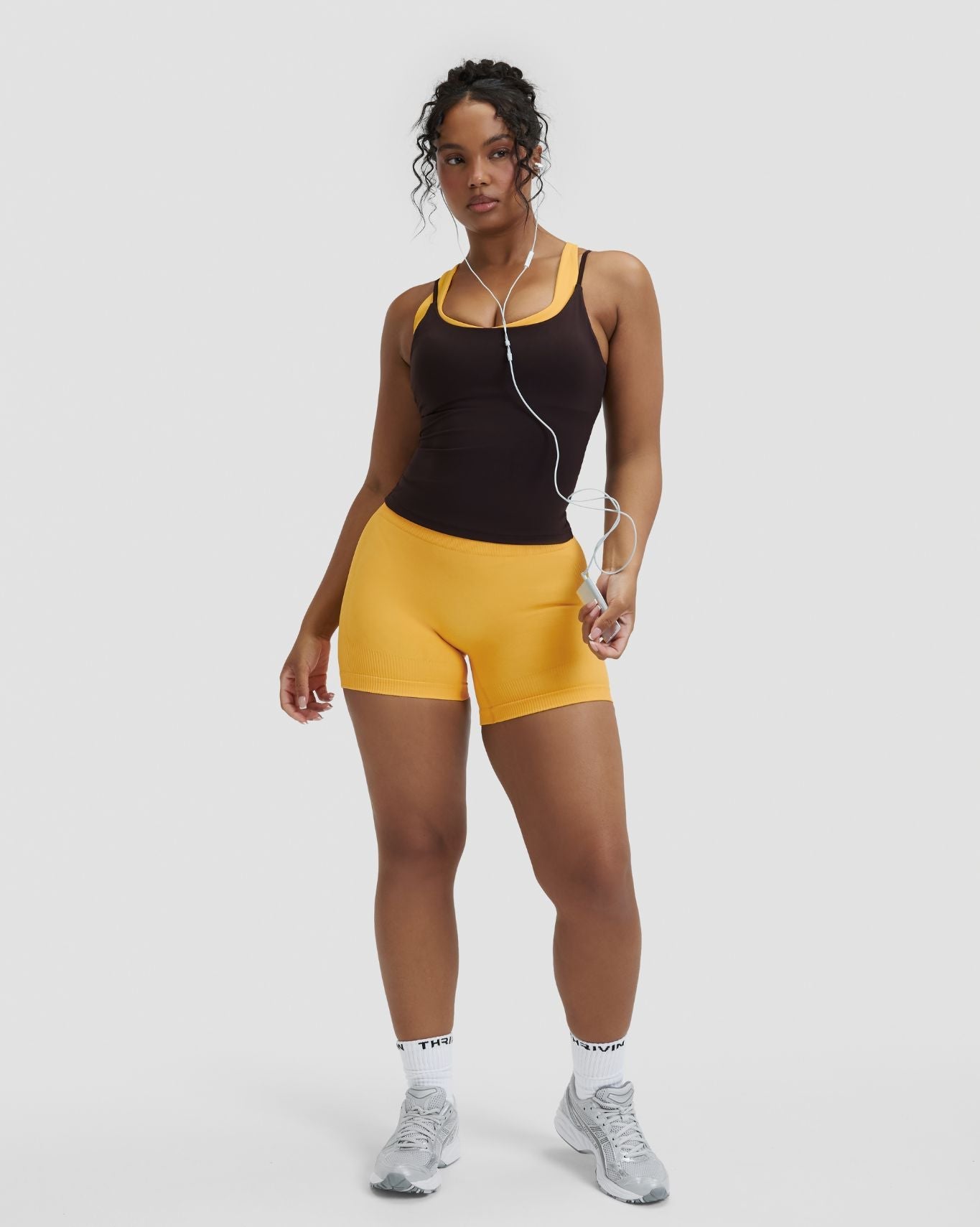 Elevate™ Sculpting Mid Waist Scrunch Shorter Shorts | Banana