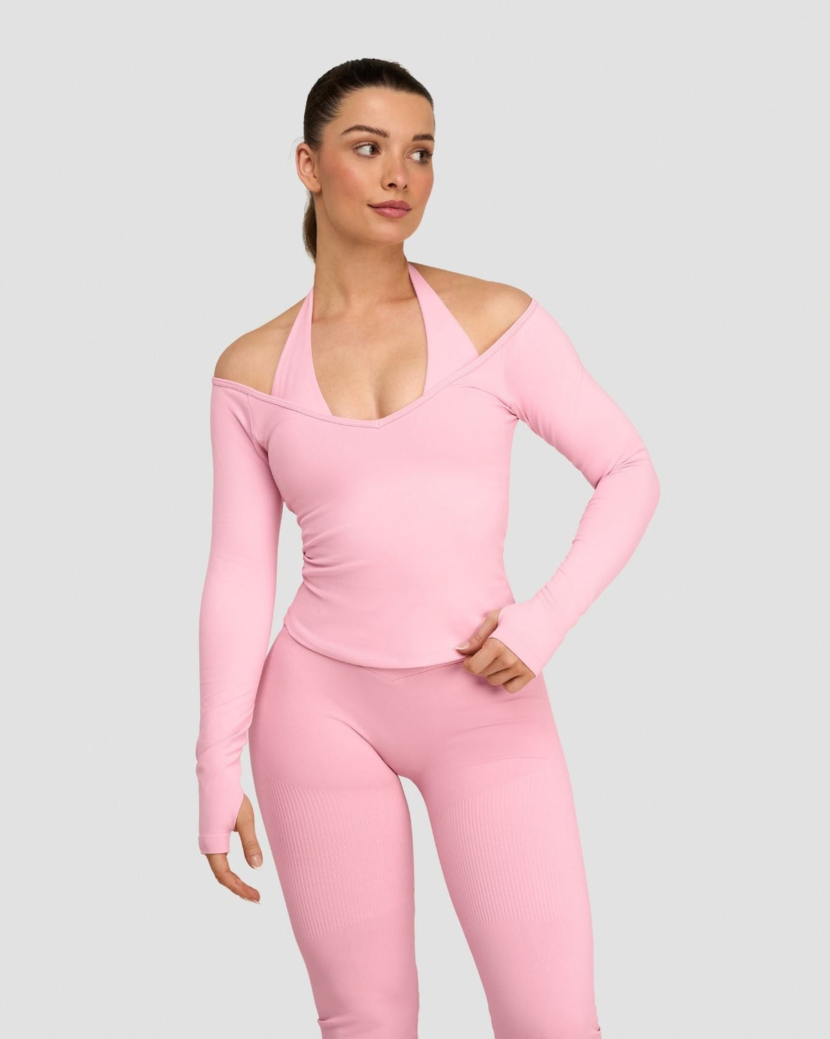 Elevate™ Sculpting Seamless V-Neck Top | Cotton Pink