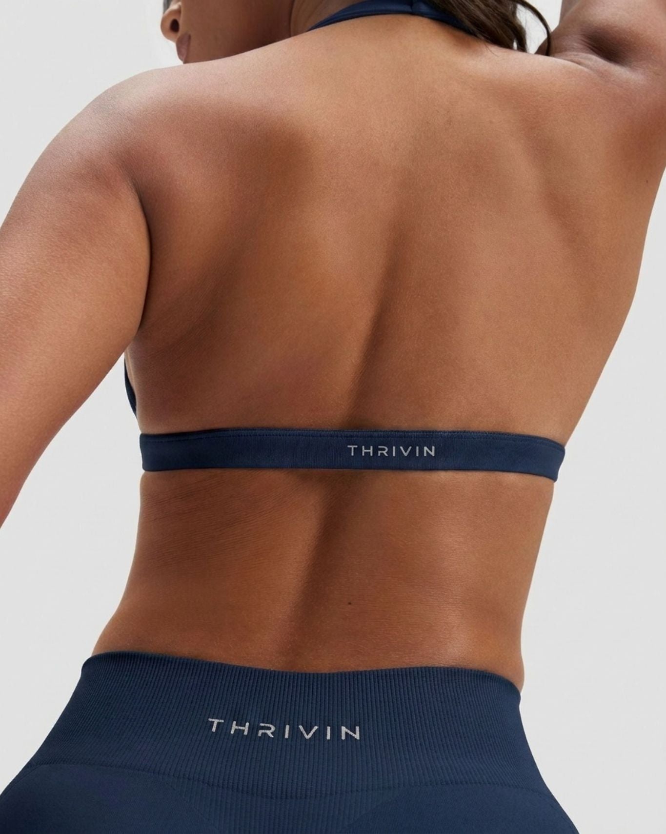 Elevate™ Sculpting Seamless V-Neck Halter Bra | Midnight Navy