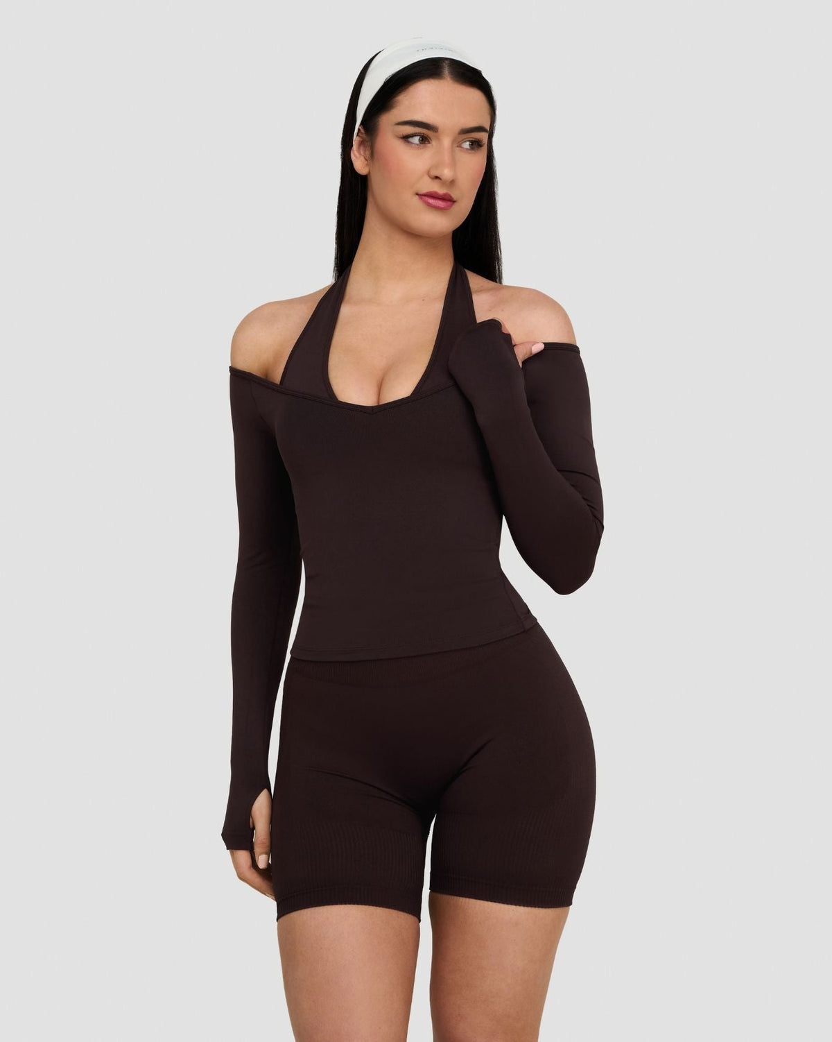 Elevate™ Sculpting Seamless V-Neck Top | Coffee
