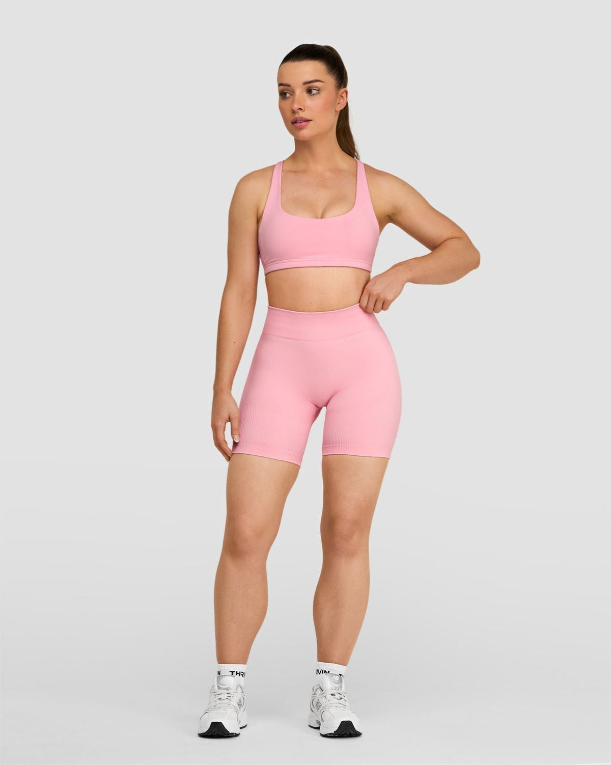 Elevate™ Sculpting Mid Waist Scrunch Shorts | Cotton Pink