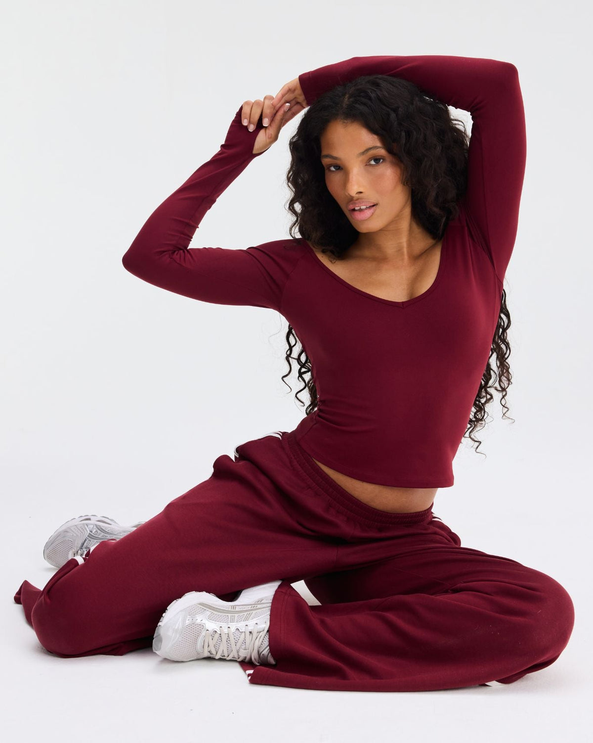 Wide Leg Striped Joggers | Fine Wine
