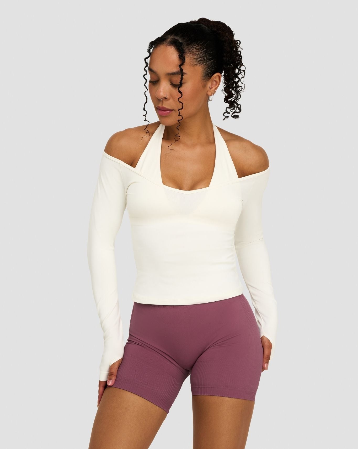 Elevate™ Sculpting Seamless V-Neck Top | Cream