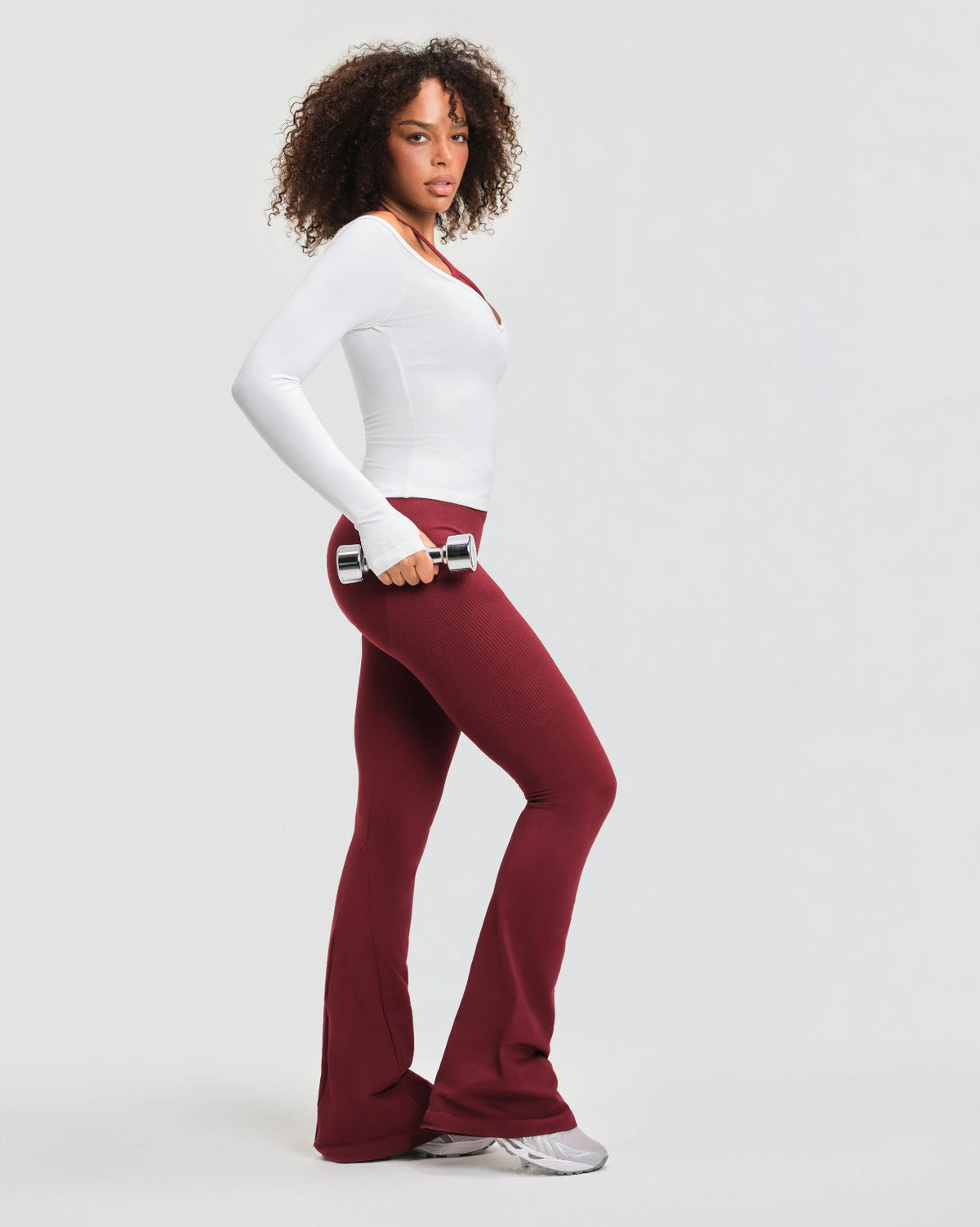 Elevate™ Sculpting Mid V-Waist Flare Leggings | Fine Wine