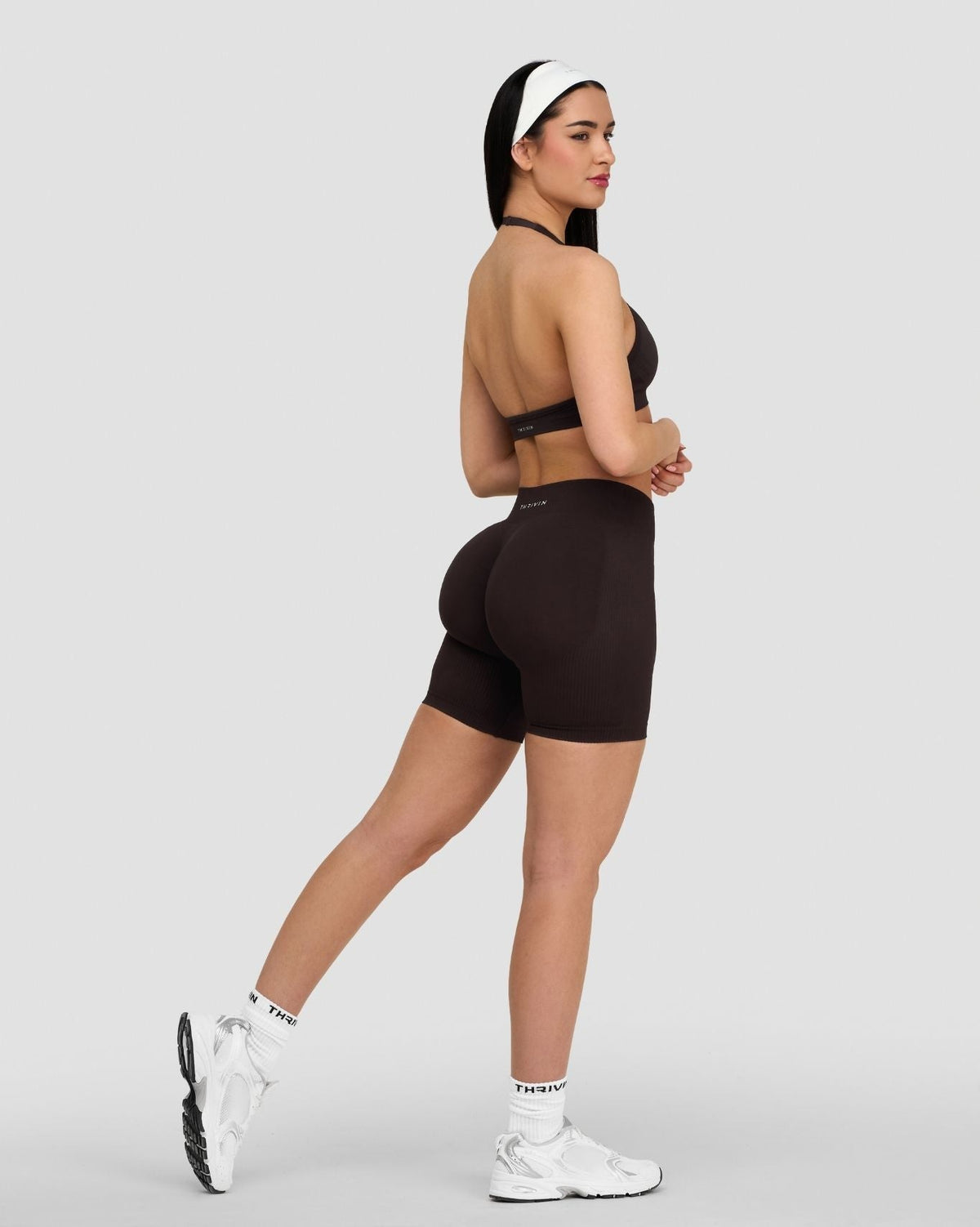 Elevate™ Sculpting Mid Waist Scrunch Shorts | Coffee