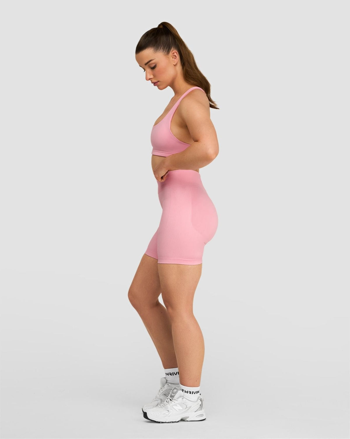 Elevate™ Sculpting Mid Waist Scrunch Shorts | Cotton Pink