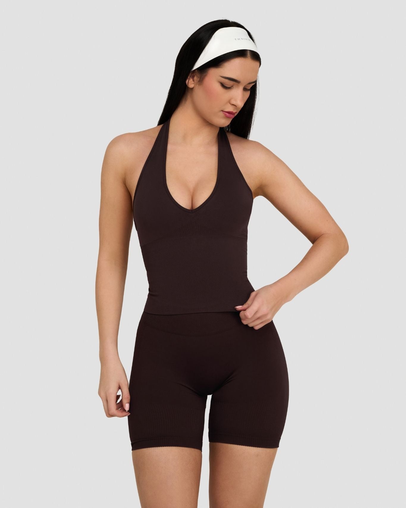 Elevate™ Sculpting Seamless Halterneck Top | Coffee