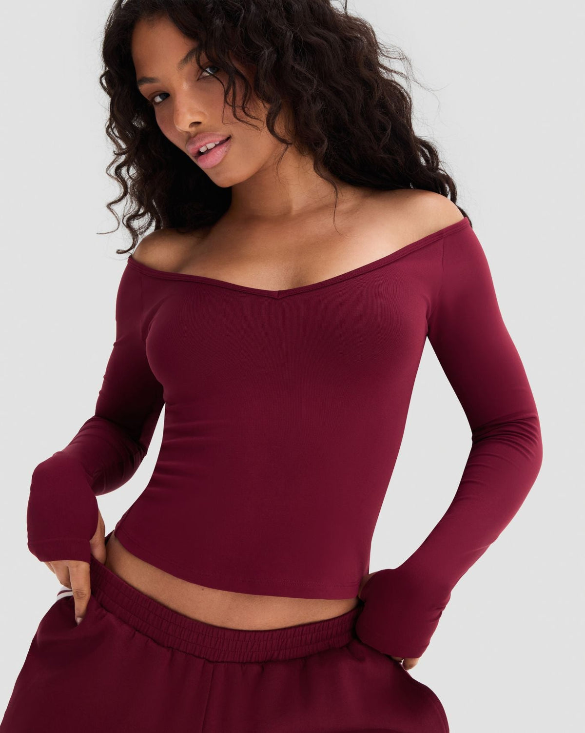 Elevate™ Sculpting Seamless V-Neck Top | Fine Wine