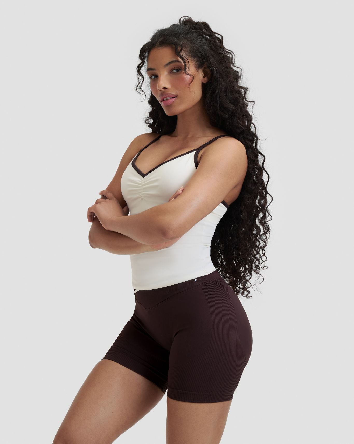 Elevate™ Outline Cross Back Tank Top | Cream