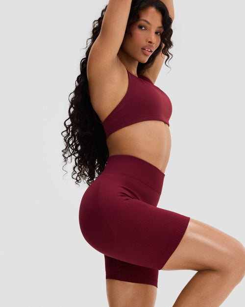 Elevate™ Sculpting Mid Waist Scrunch Shorts | Fine Wine