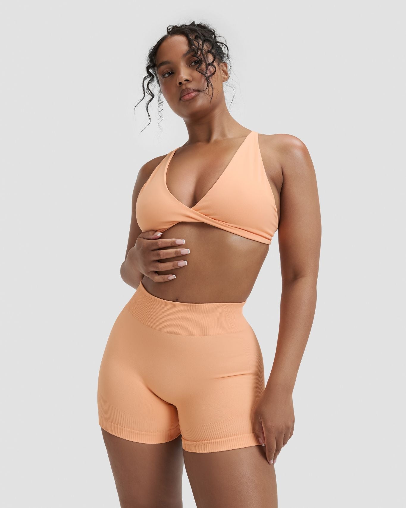 Elevate™ Sculpting Mid Waist Scrunch Shorter Shorts | Melon