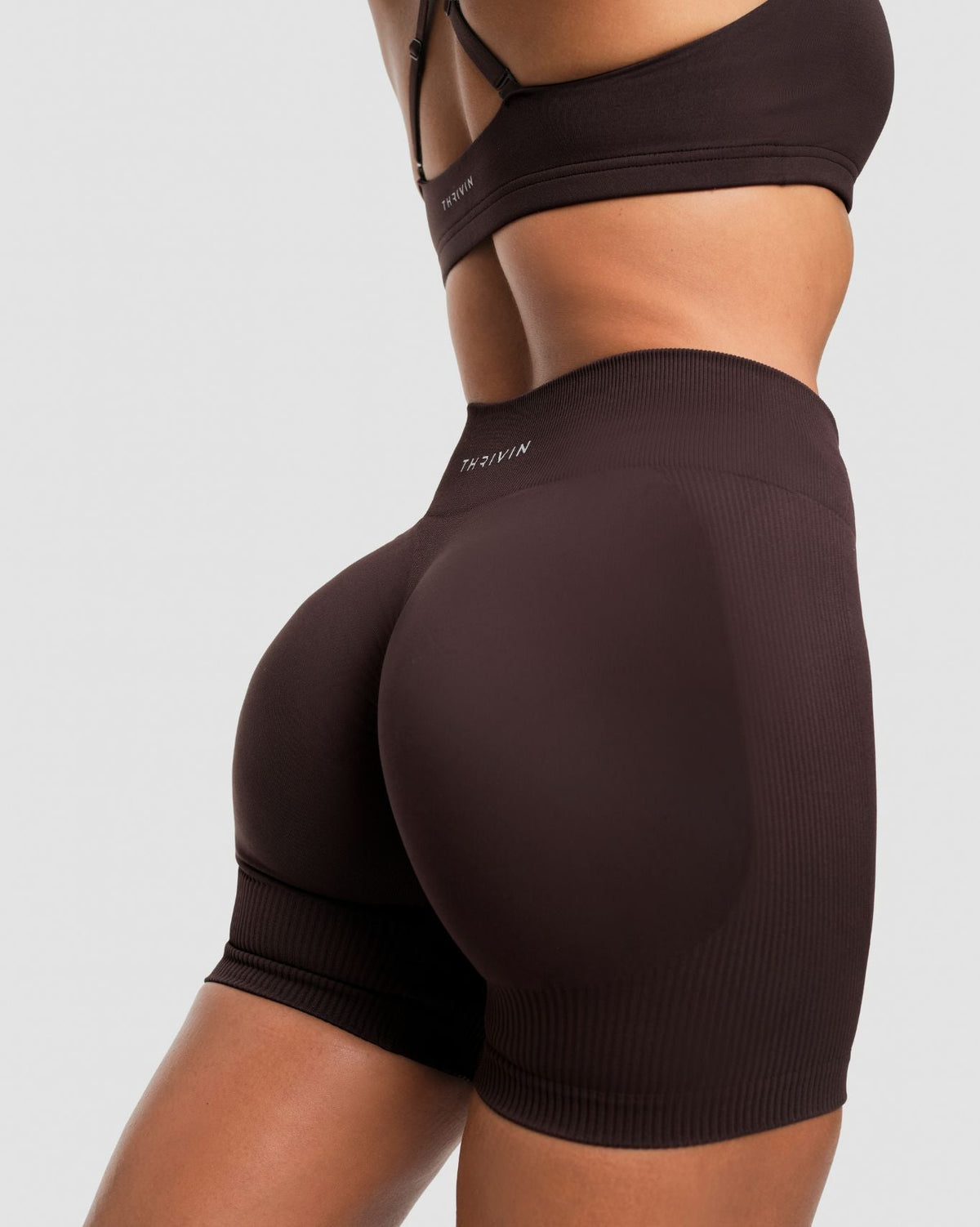 Elevate™ Sculpting Mid Waist Scrunch Shorter Shorts | Coffee