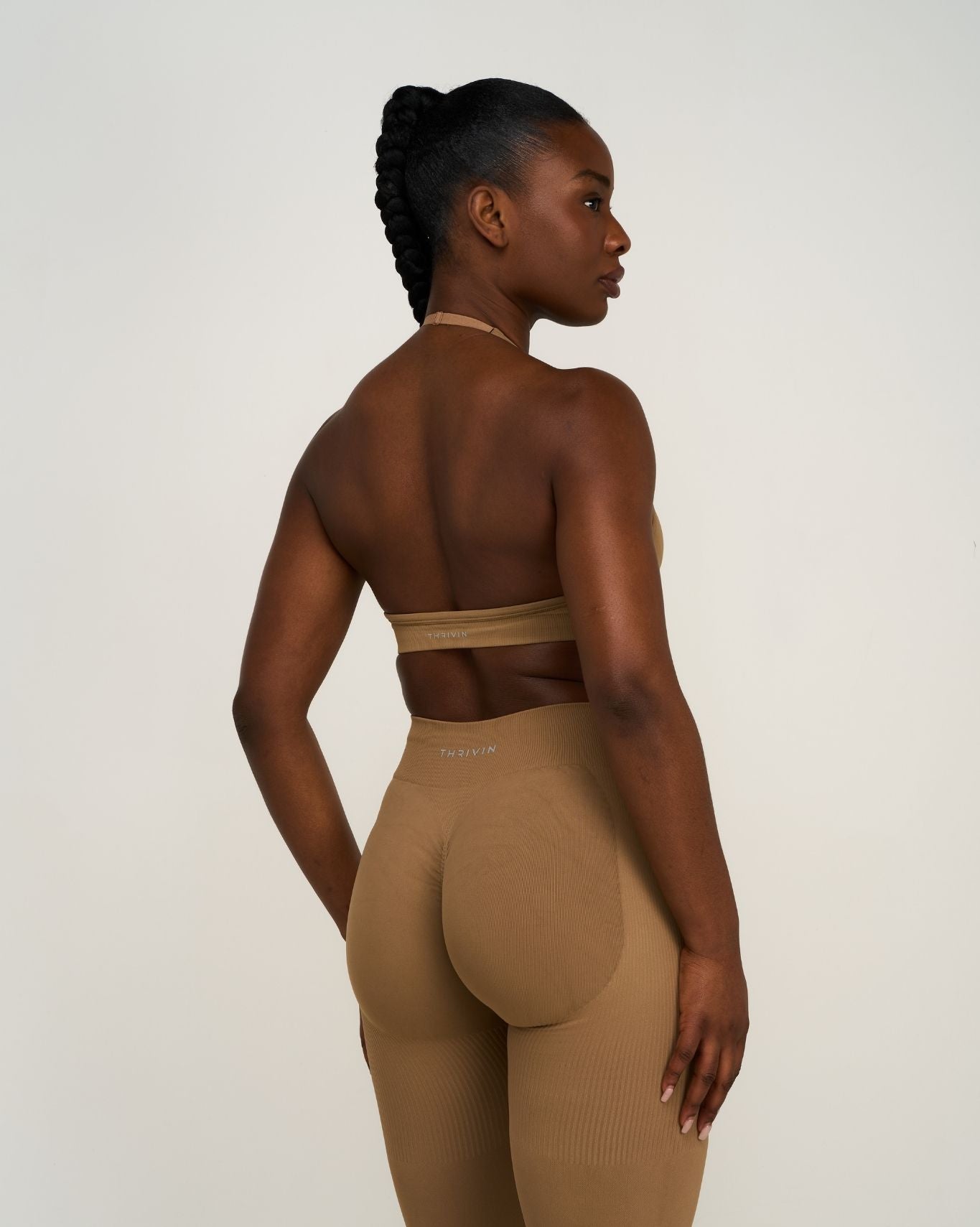 Elevate™ Sculpting Seamless Adjustable Halter Bra | Toffee