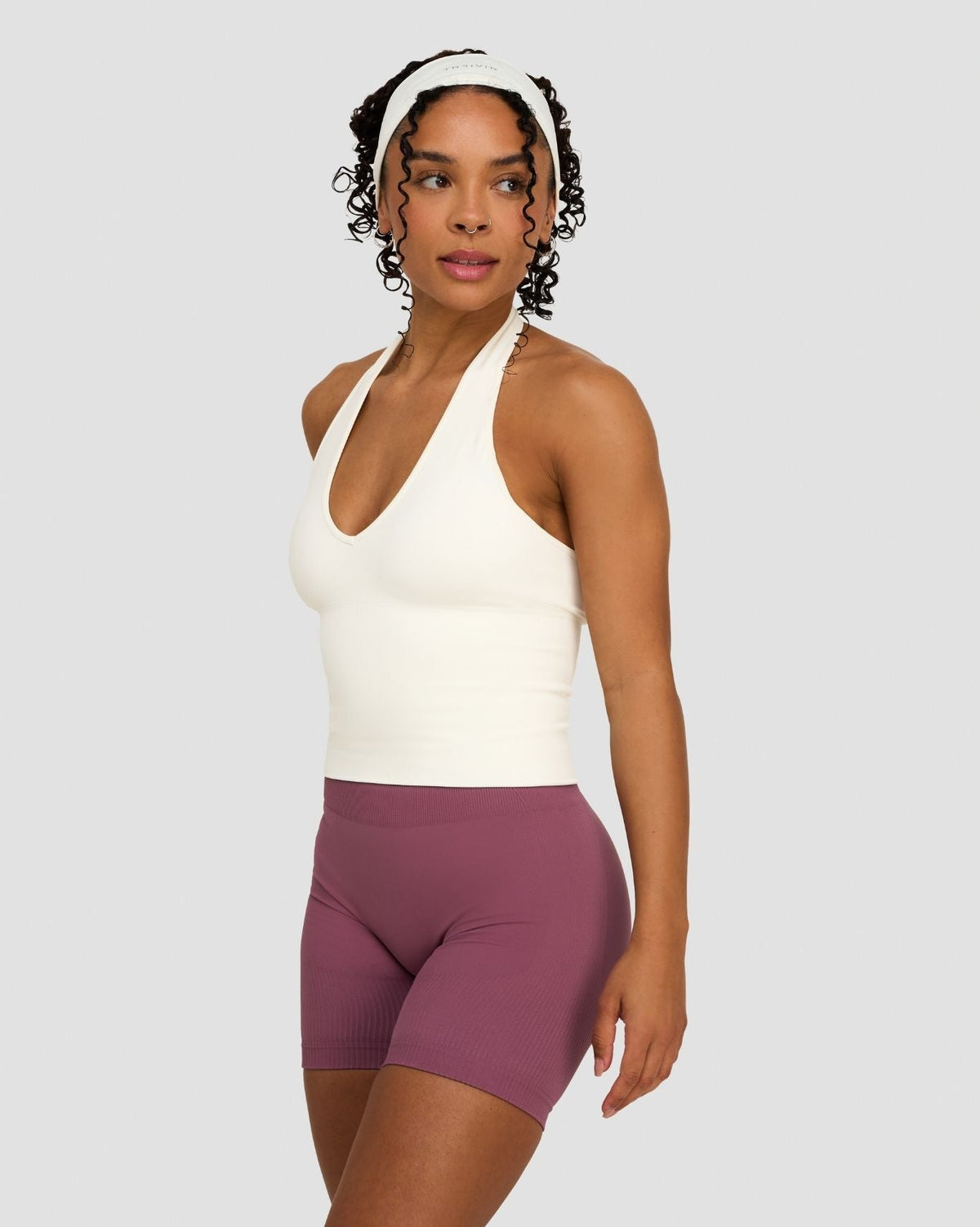 Elevate™ Sculpting Seamless Halterneck Top | Cream