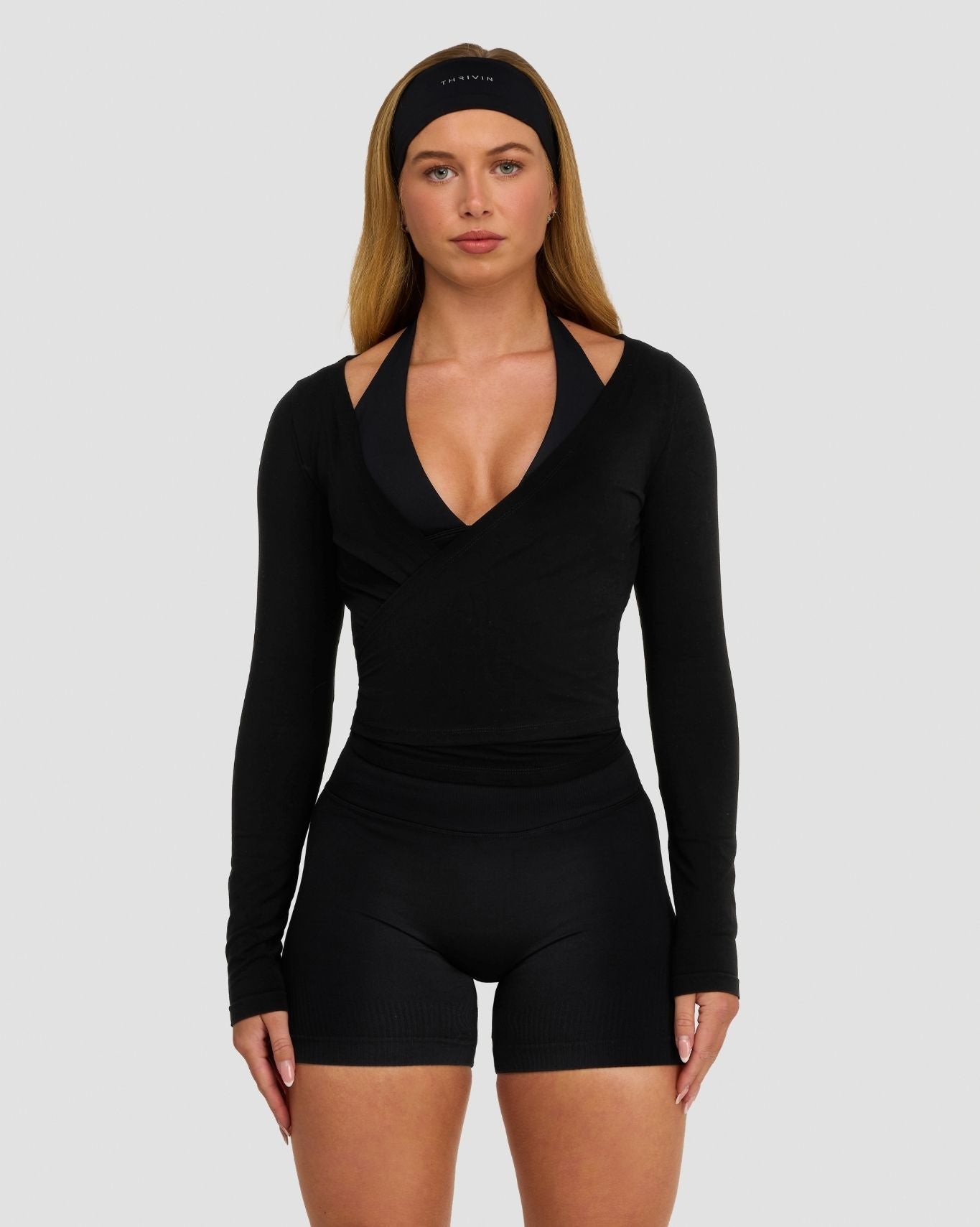 The Essential Collection Wrap Top | Night Black