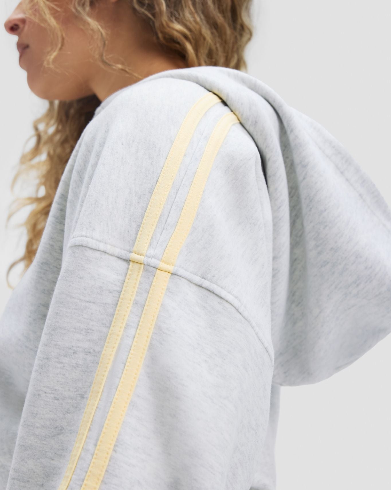 Essential Jersey Stripe Zip Up Jacket | Marl