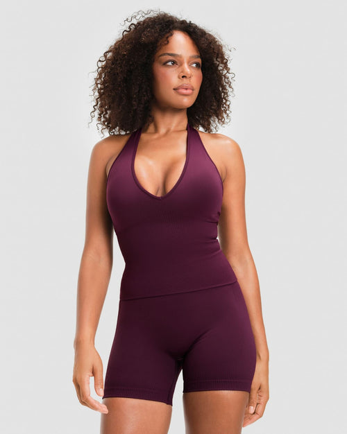 Elevate™ Sculpting Seamless Halterneck Top | Winter Plum