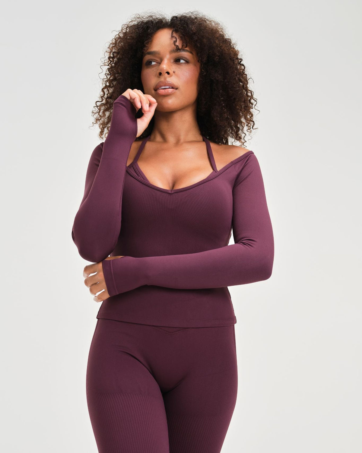 Elevate™ Sculpting Seamless V-Neck Top | Winter Plum