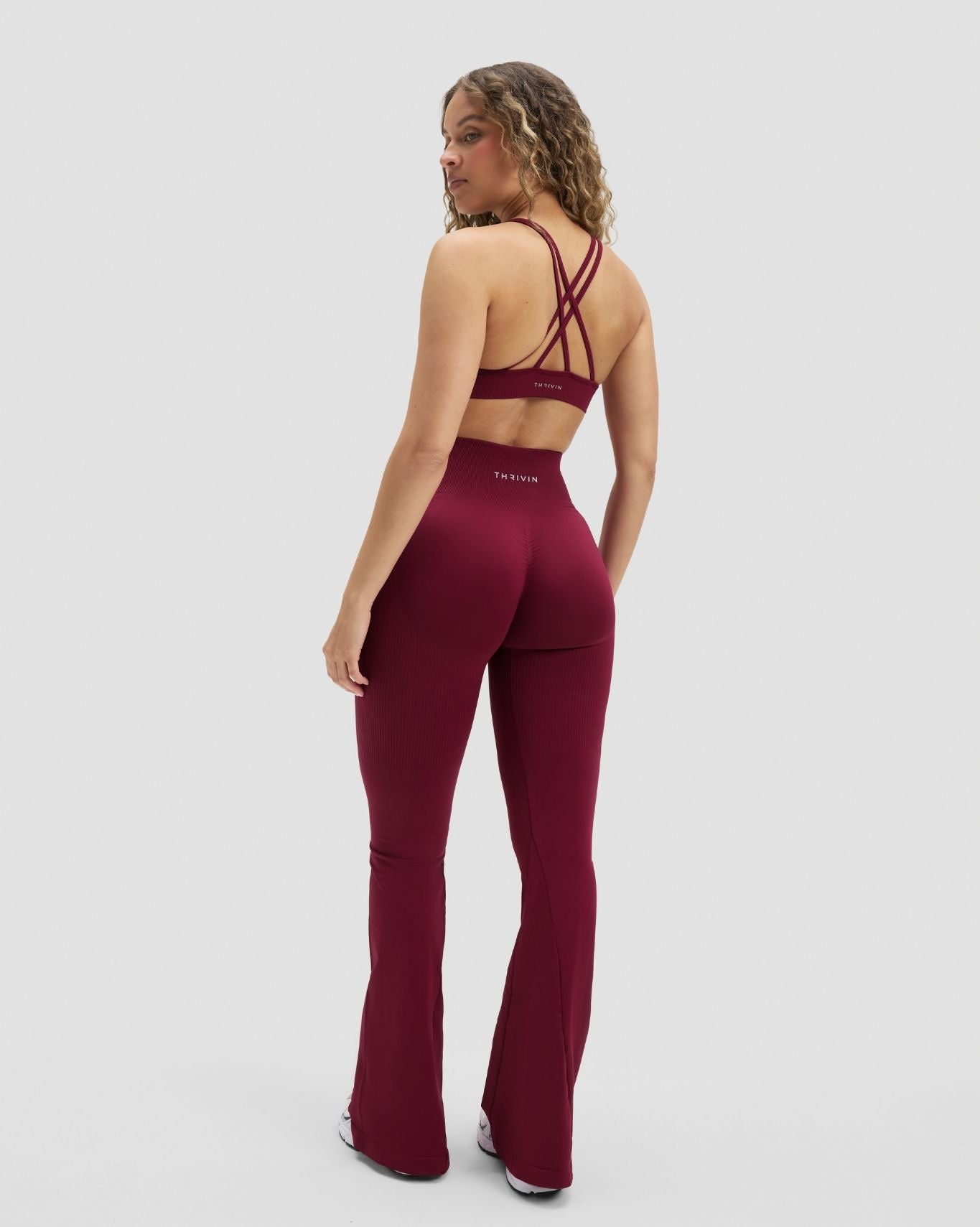 Elevate™ Sculpting High Waist Flare Leggings | Cherry Berry