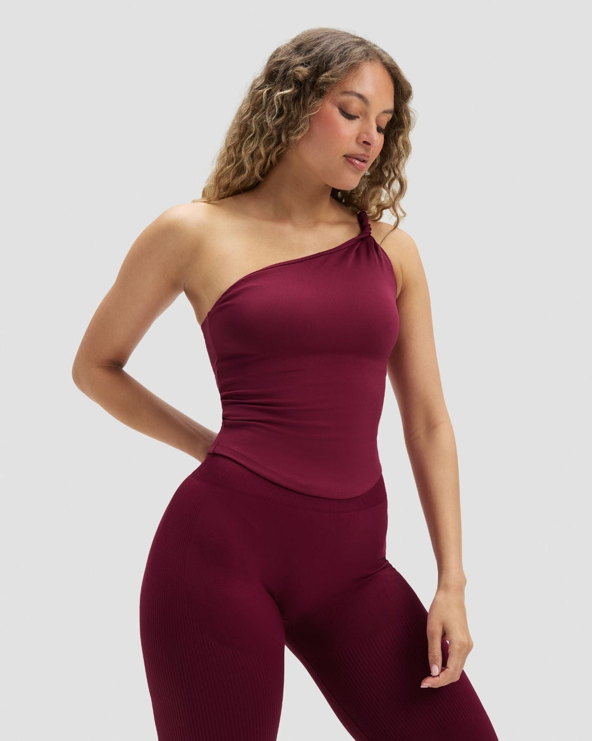 Elevate™ Sculpting Asymmetric Twist Top | Cherry Berry