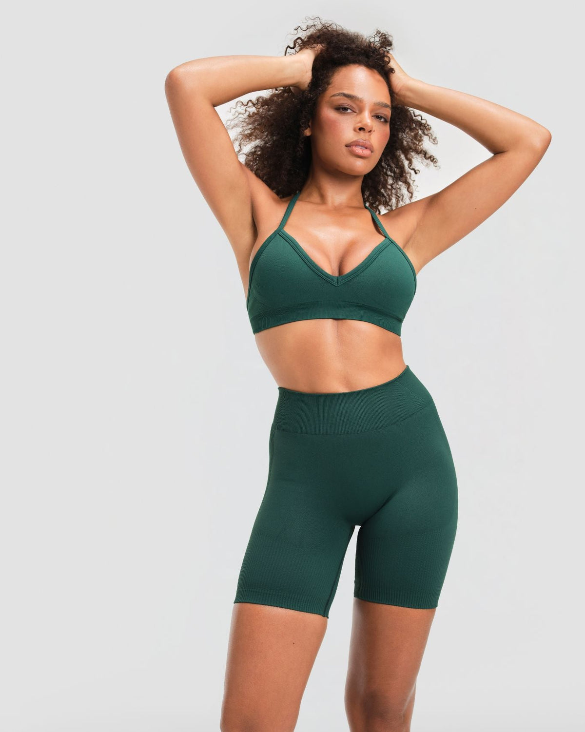 Elevate™ Sculpting Seamless Adjustable Halter Bra | Pine Green
