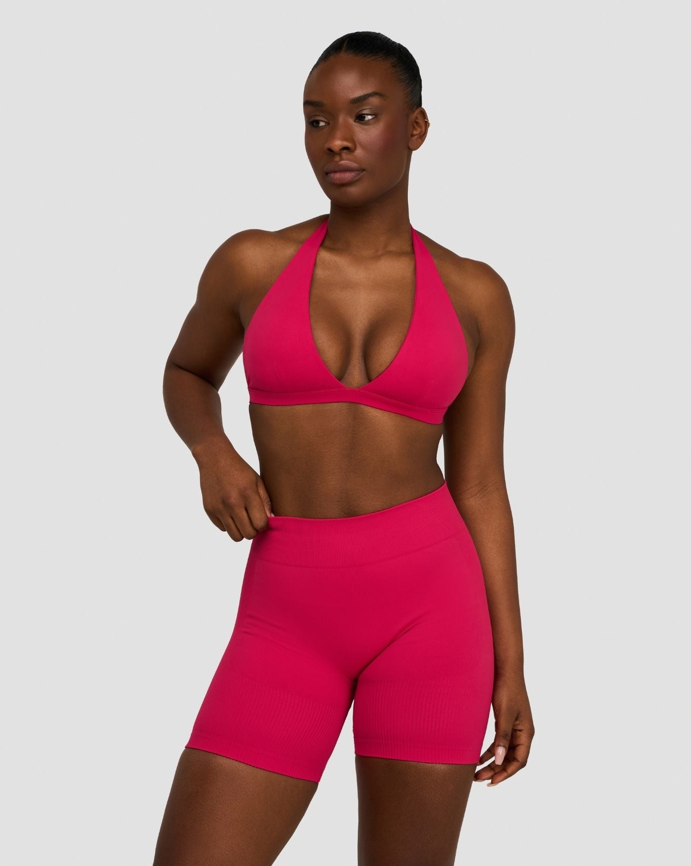 Elevate™ Sculpting Seamless V-Neck Halter Bra | Strawberry