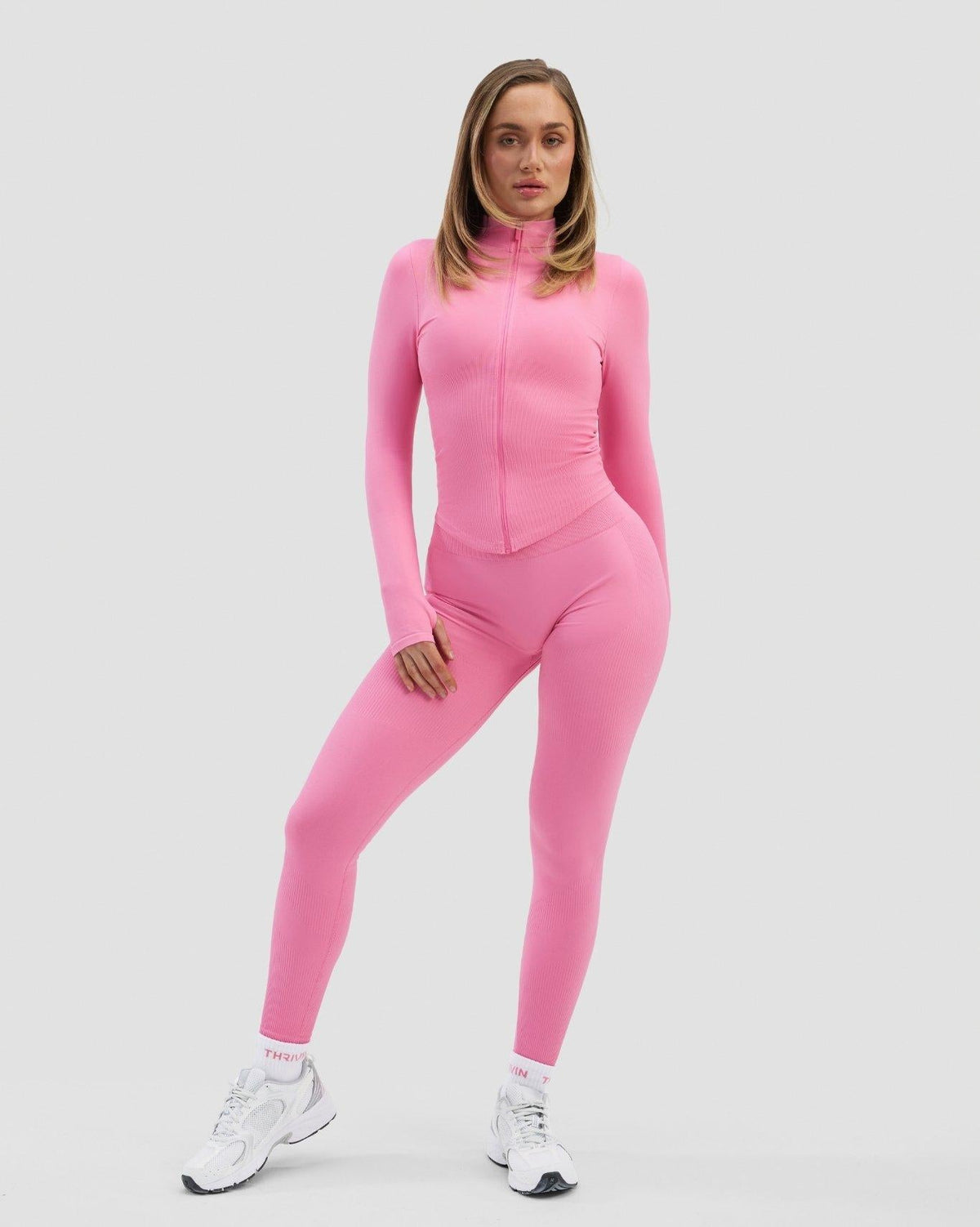 Elevate™ Compression Long Sleeve Jacket | Bubble Pink