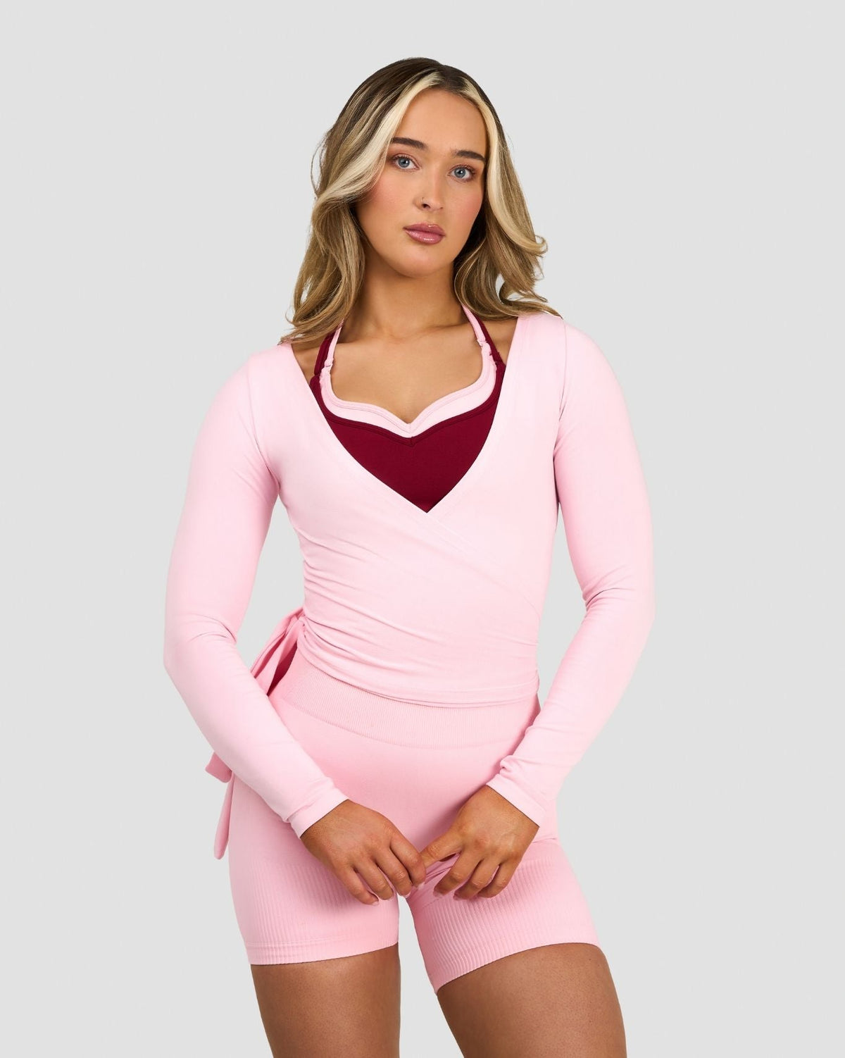 The Essential Collection Wrap Top | Cotton Pink