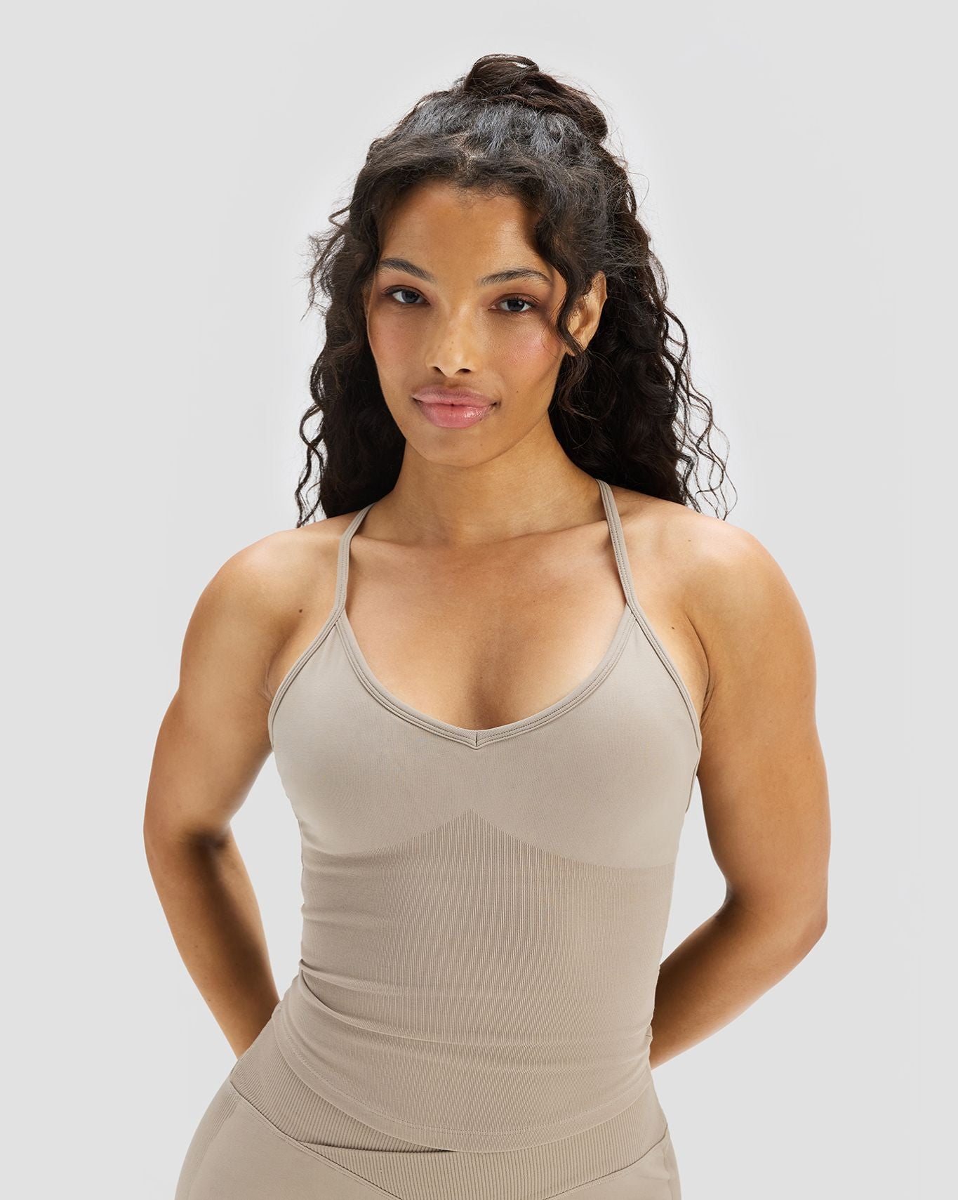 Elevate™ Sculpting Seamless Cross Back Top | Latte
