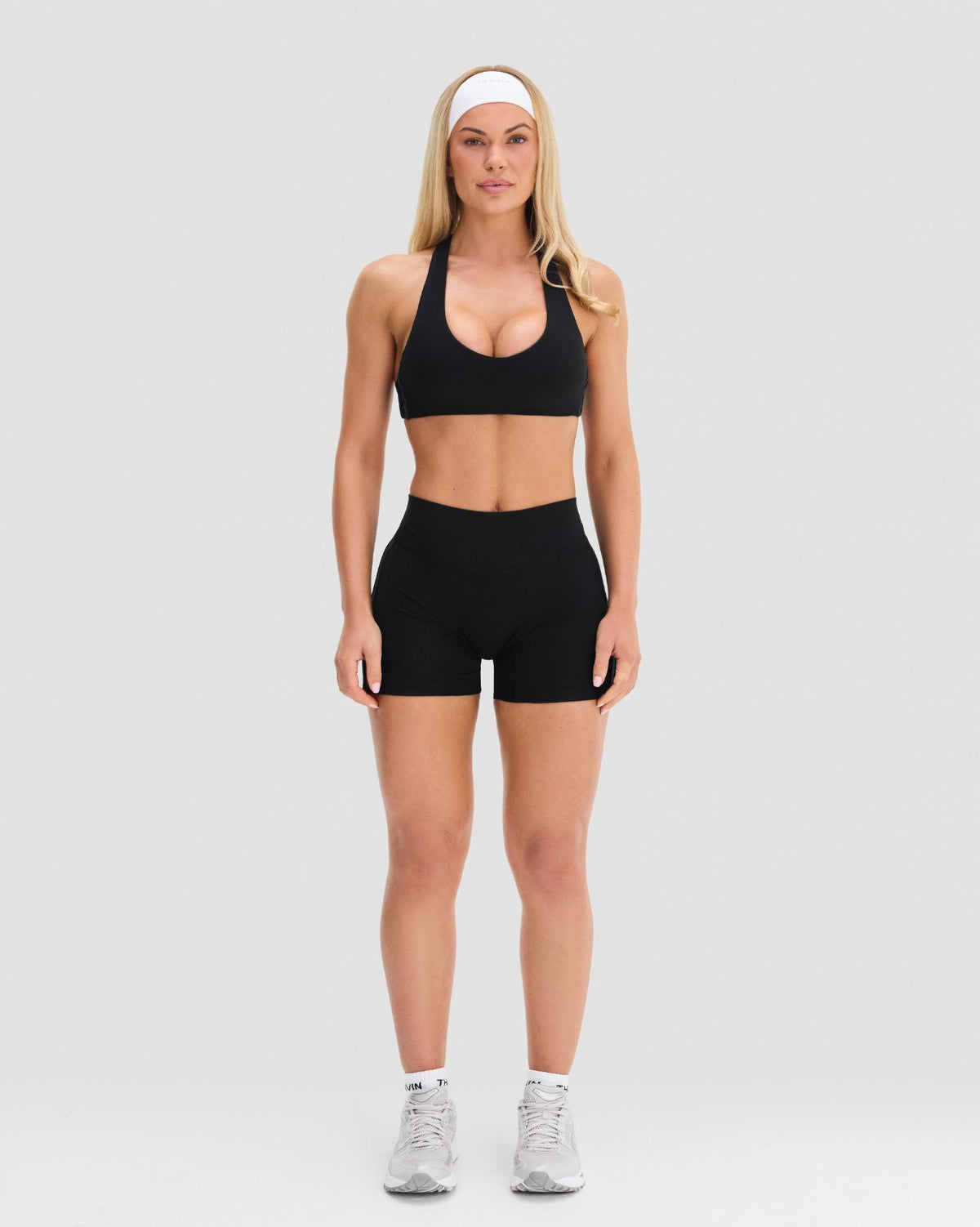 Essence Stripe Racer Back Sports Bra | Night Black