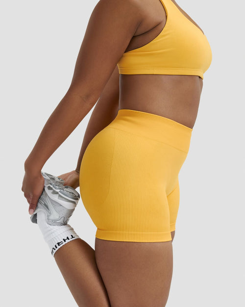 Elevate™ Sculpting Mid Waist Scrunch Shorter Shorts | Banana